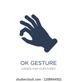 Ok gesture icon. Trendy flat vector Ok gesture icon on white background from Hands and guestures collection, vector illustration can be use for web and mobile, eps10