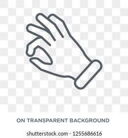 Ok gesture icon. Trendy flat vector Ok gesture icon on transparent background from Hands and guestures collection. High quality filled Ok gesture symbol use for web and mobile