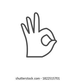 OK Gesture Line Outline Icon