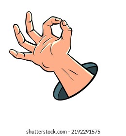 ok gesture, a man's hand. Quality approval support. Symbol of approval