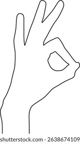 ok gesture okay sign hand icon outline