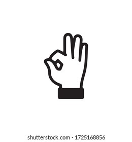 Ok Gestures, Gestures of Human Hand Icon In Trendy  Design Vector Eps 10