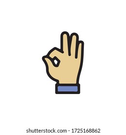 Ok Gestures, Gestures of Human Hand Icon In Trendy  Design Vector Eps 10