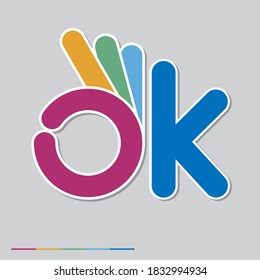 Símbolo de diseño de logotipo OK y Good gesture, ilustración vectorial