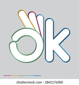Símbolo de diseño de logotipo OK y Good gesture, ilustración vectorial