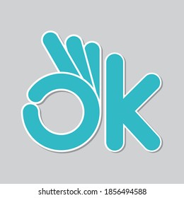 Símbolo de diseño de logotipo OK y Good gesture, ilustración vectorial