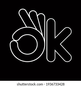 OK and Good gesture logo design template symbol, vector illustration