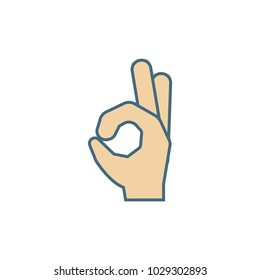 Ok Good Sign Hand Vector