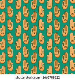 ok hand drawn pattern template vector background