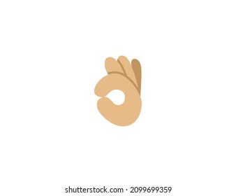 OK Hand Emoji Gesture Medium Light Skin Tone. Medium Light Skin Tone OK Hand emoticon gesture