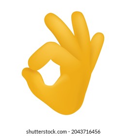 Ok Hand Emoji Icon Illustration Sign. Human Gesture Vector Symbol Emoticon Design Vector Clip Art.