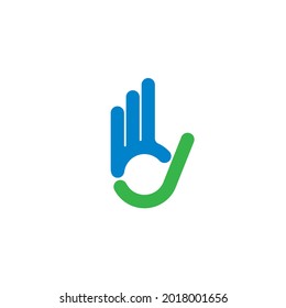 marca de verificación de gestos de la mano de ok   plantilla de diseño de ilustración de vector de icono