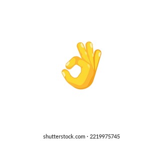 OK Hand Gesture Emoticon. Vector OK Hand Emoji