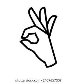 OK hand gesture icon symbol illustration