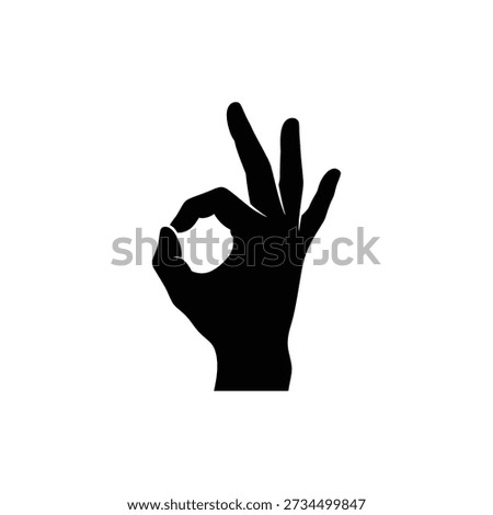 OK Hand Gesture Icon Symbolizing Approval and Confirmation