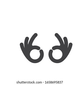 ok hand gesture  icon vector illustration design template