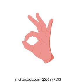 Ícone de gesto de mão OK, ilustração de vetor