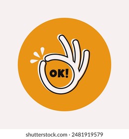Ok hand gesture sign design vector illustration