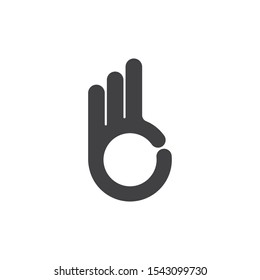 Ok Hand Gesture Vector Illustration Design