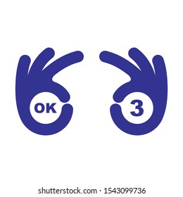 ok hand gesture vector illustration design