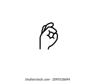 OK hand gesture vector isolated outline icon. Ok hand gesture vector icon illustration