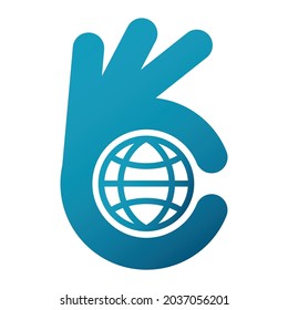 Ilustración Del Logotipo De Globe Hand De Ok.