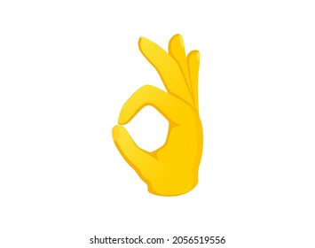 Ok Hand Icon. Hand Gesture Emoji Vector Illustration.
