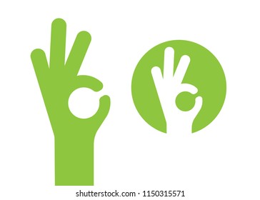 ok hand icon. OK sign vector illustration