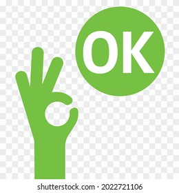 OK-Hand-Symbol. Vektorgrafik von OK-Zeichen