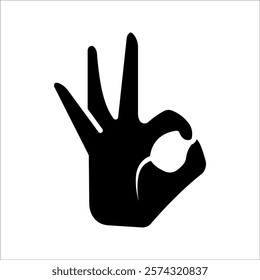 ok hand icon. vector illustration, pictogram isolated on white background. color editable
