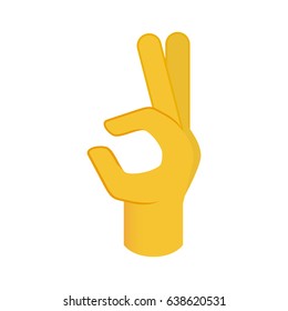 OK Hand on White Background. Isolated Vector Illustration 