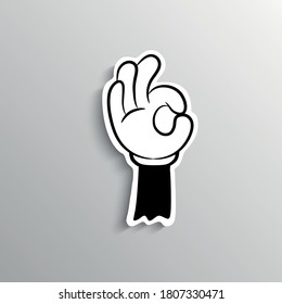Ok hand sign cartoon vector