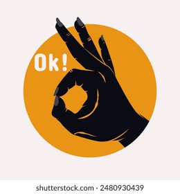 Ok hand sign design vector illustration