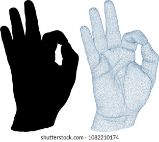 OK Hand Sign Isolated On White Background Vector 03