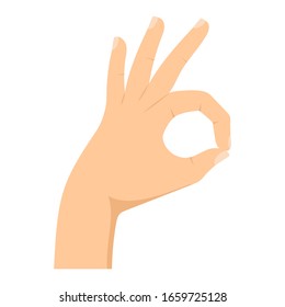 ok hand sign. Isolated vector illustration