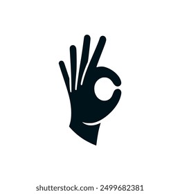 ok hand sign logo vector illustration template design