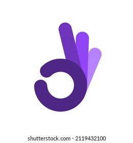 Ok, firma el logo del dedo vector. Aceptar símbolo de la mano perfecto gesto correcto icono de círculo