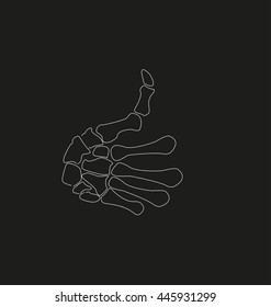 ok hand skeleton outline