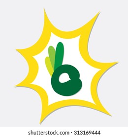  OK hand symbol, vector