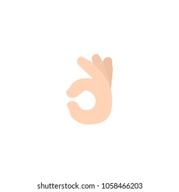 OK hand vector color icon. Ok sign