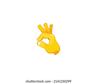 OK Hand vector flat icon. Isolated ok hand gesture emoji illustration