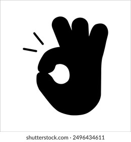 OK hand vector flat icon. Isolated OK hand emoji illustration