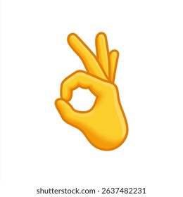 OK hand vector flat icon. Isolated OK hand emoji illustration, vector 10 eps.