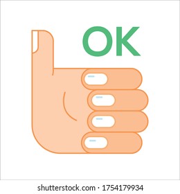Ok hand vector sign design