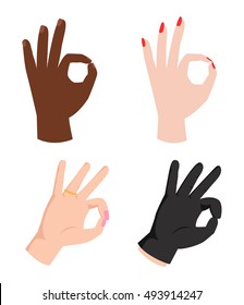 Ok hands success gesture and okey hands yes agreement