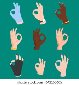 Ok hands success gesture okey yes agreement signal business human agree best approval vector.