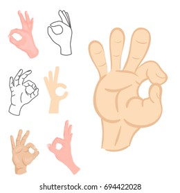 Ok hands success gesture okey yes agreement signal business human agree best approval vector.