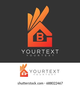 ok home initial Letter B Logo design