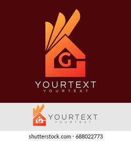 ok home initial Letter G Logo design
