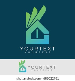 ok home initial Letter I Logo design